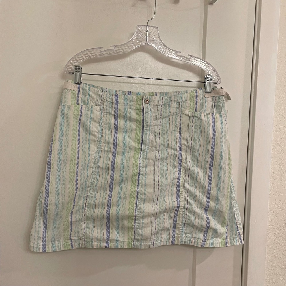 Fresh Produce Mini Skort Tennis Sporty Striped Blue Golf Boulder Colorado